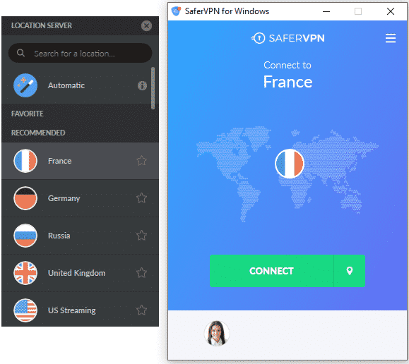 Die App von SaferVPN
