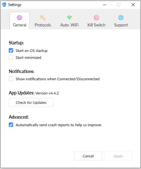 SaferVPN Settings